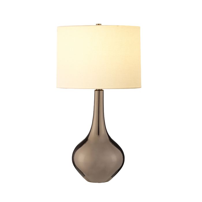 Job 70cm Pronssi/valkoinen pöytävalaisin valmistajalta Elstead Lighting - Levereras med en kr&auml;mf&auml;rgad cylinderformad lampsk&auml;rm i silkeliknande textil.