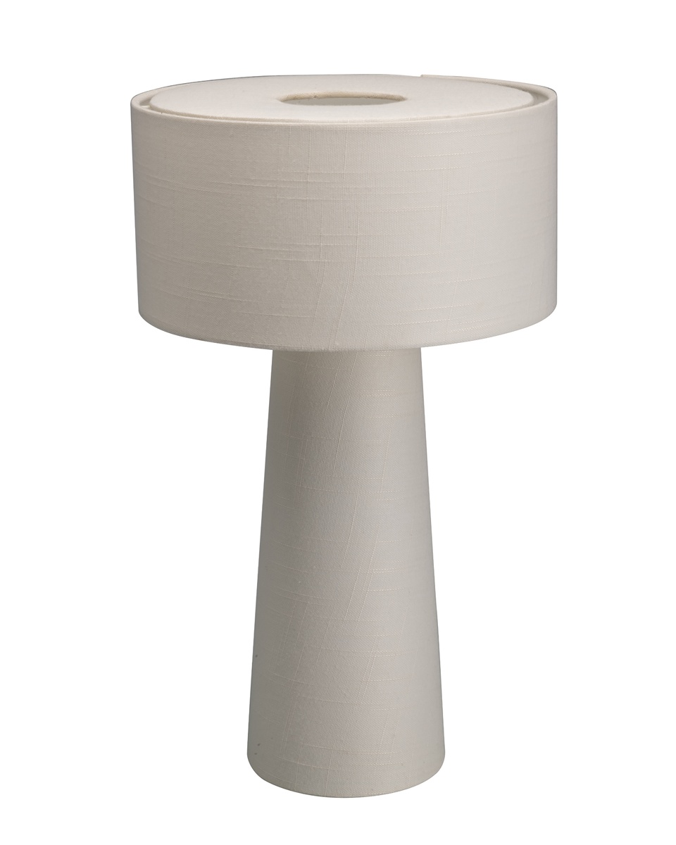 Linum 50cm Valkoinen pöytävalaisin valmistajalta By Rydéns - Pellavakangas luo l&auml;mpim&auml;n ja miellytt&auml;v&auml;n valon, kun taas sis&auml;&auml;nrakennettu h&auml;ik&auml;isysuoja tarjoaa pehme&auml;n valonjaon ja luo viihtyis&auml;n tunnelman huoneeseen.