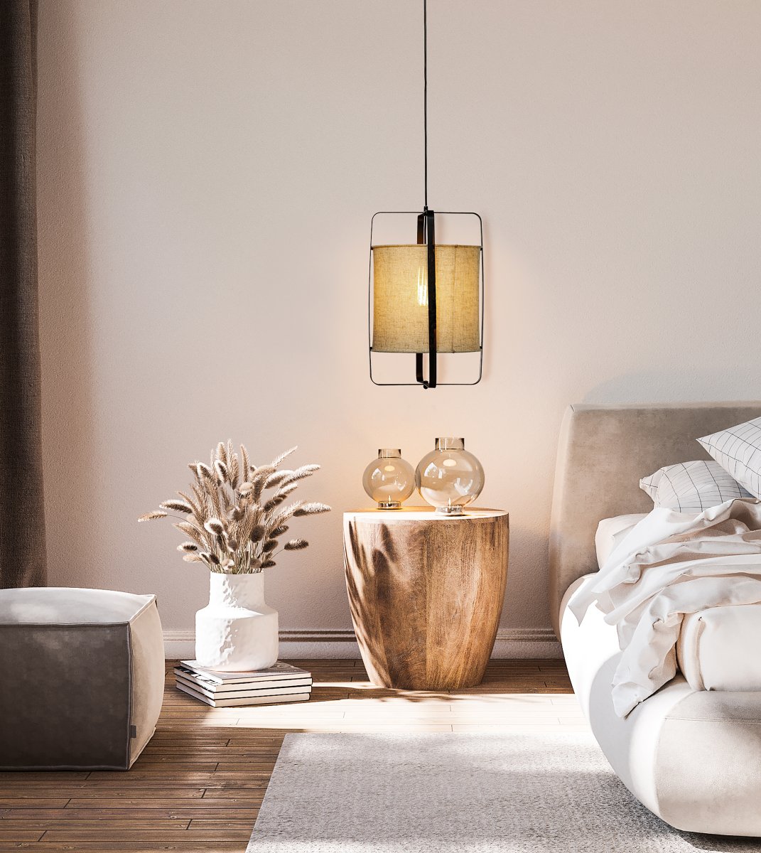 Ronda Ø30 Luonto kattovalaisin valmistajalta Aneta Lighting - Ronda on moderni kattovalaisin, jossa on metallirunko ja pellavamainen kangas, joka luo l&auml;mpim&auml;n ja kodikkaan tunnelman.