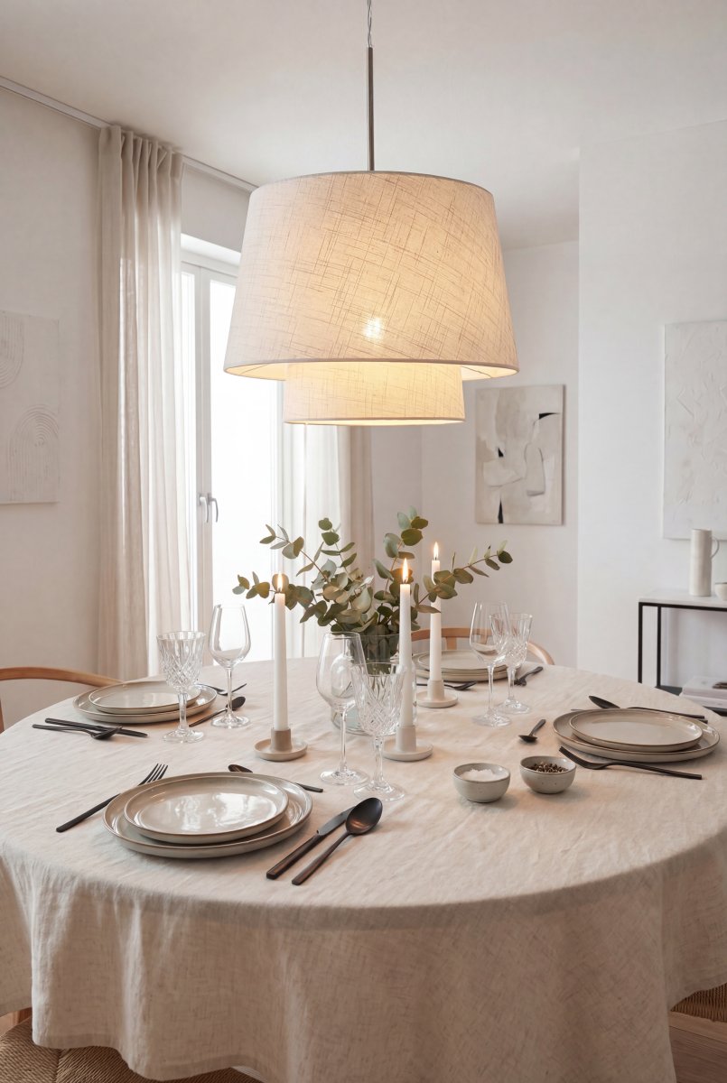 Doble Ø48 Beige kattovalaisin valmistajalta Aneta Lighting - Kevyt tekstiili antaa valaisimelle l&auml;mpim&auml;n ja kodikkaan tunnelman, ja yksinkertainen muoto helpottaa sen sijoittamista erilaisiin sisustustyyleihin.