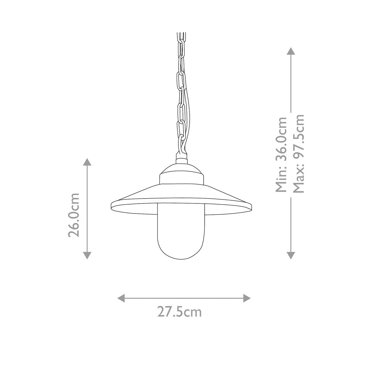 Klampenborg Ø28 Musta valmistajalta Elstead Lighting - Tillverkad av rostfritt st&aring;l i svart finish och glas, erbjuder den en robust konstruktion som st&aring;r emot v&auml;der och vind.