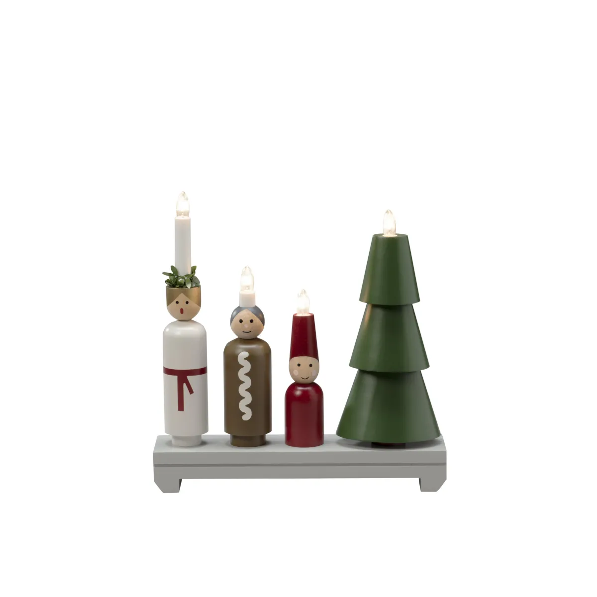 Adventtikynttelikkö Lucia Monivärinen valmistajalta Konstsmide - Nelj&auml; kynttil&auml;&auml; levitt&auml;v&auml;t l&auml;mmint&auml; ja miellytt&auml;v&auml;&auml; valoa, ja yksityiskohtainen Lucia luo hauskan ja kodikkaan tunnelman.