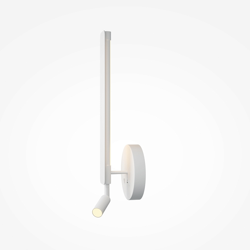 Combo 52cm Valkoinen lukulamppu valmistajalta Maytoni - Kahden erillisen kytkimen avulla voit ohjata valoja erikseen, ja värilämpötilaa voidaan säätää lämpimästä kylmään valkoiseen.