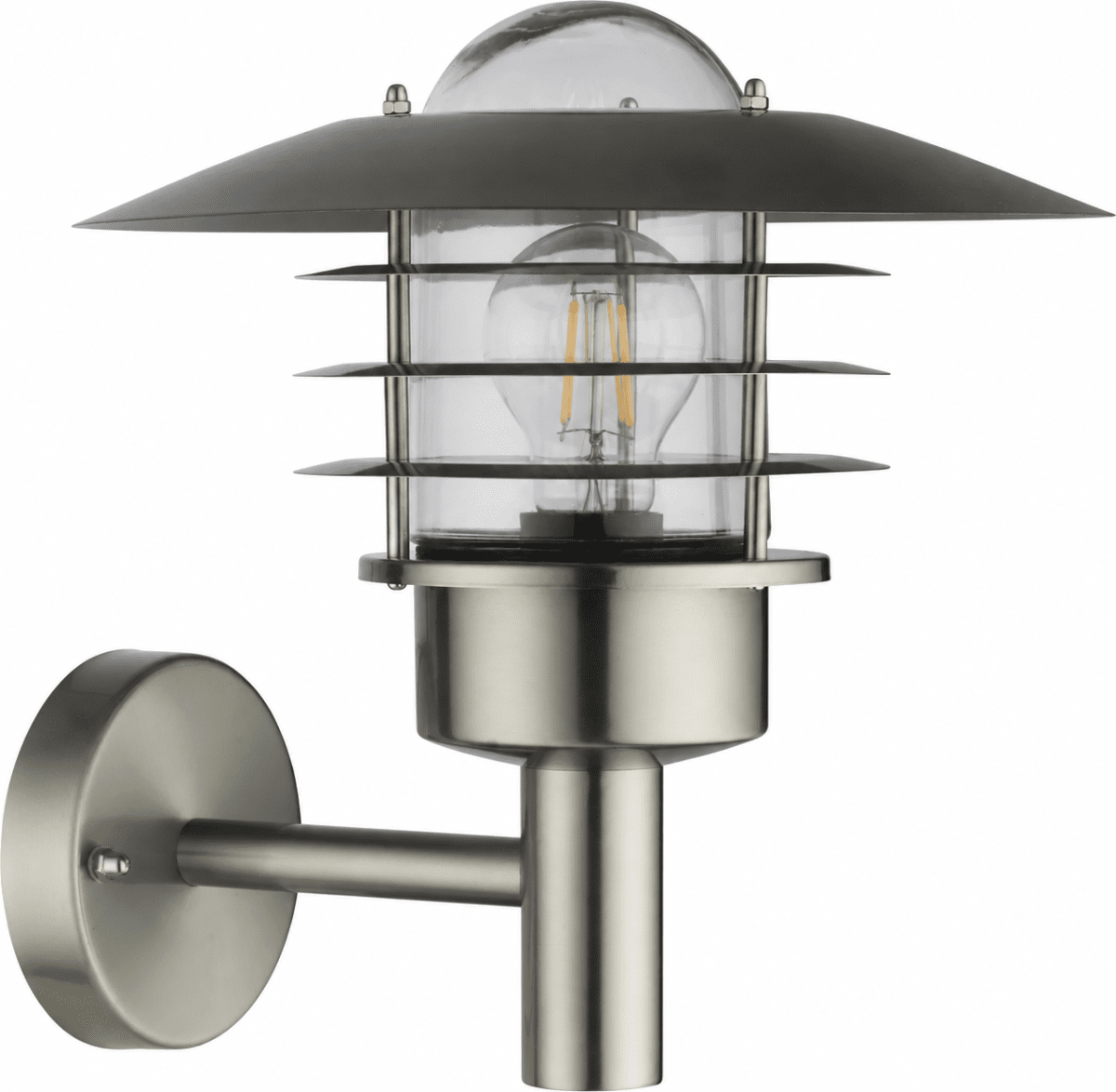 Kalmar Harjattu teräs ulkovalo valmistajalta Nordic Lighting - Harjattu ter&auml;sviimeistely antaa elegantin ilmeen, ja valaisin on kest&auml;v&auml; ja kest&auml;v&auml;.