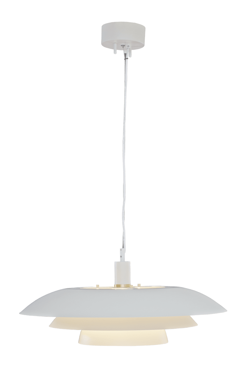 Epsilon Ø56 Mattavalkoinen kattovalaisin valmistajalta Aneta Lighting - Siin&auml; on kolmiosainen metallinen varjostin, joka jakaa valon kauniisti ja est&auml;&auml; h&auml;ik&auml;isy&auml;.