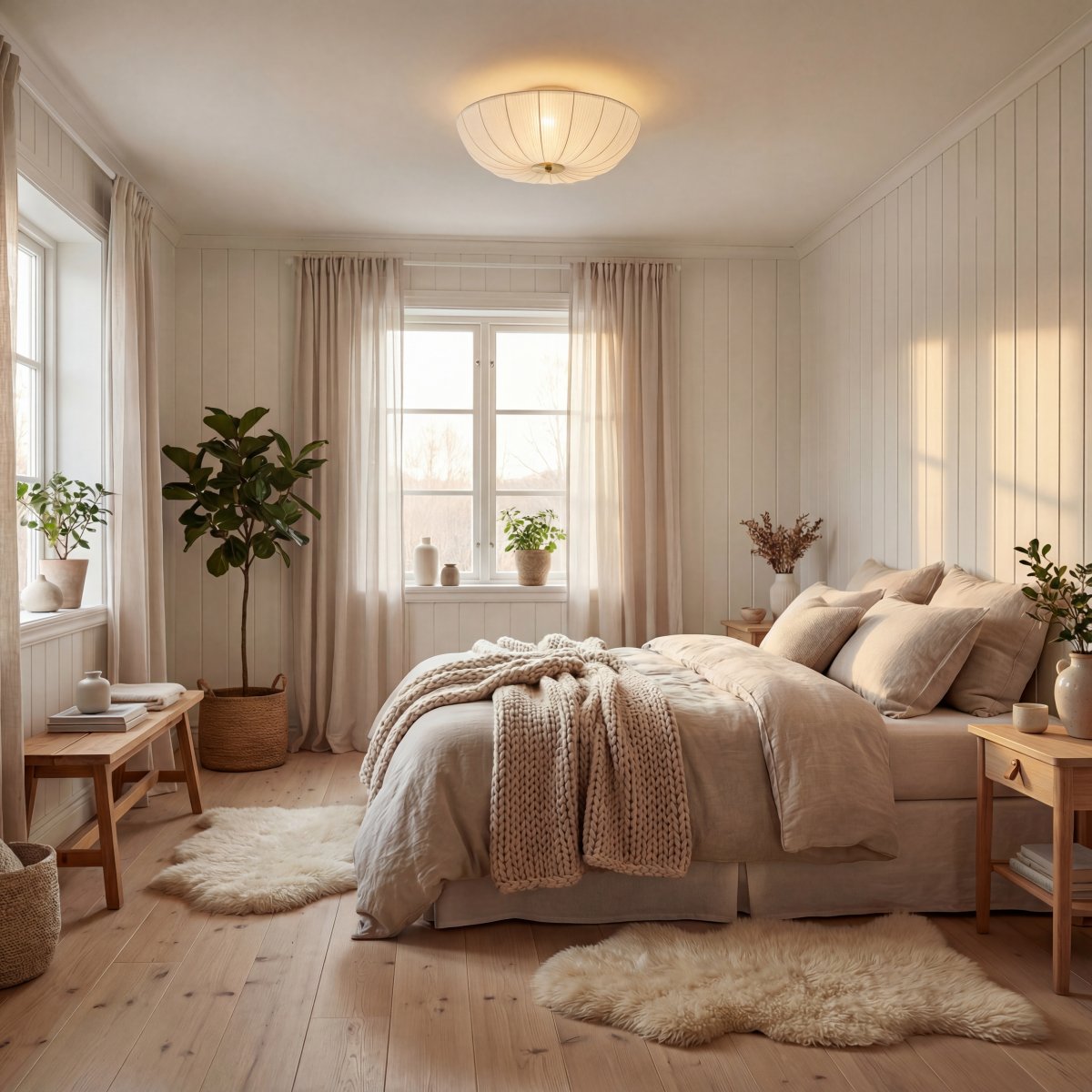 Lady Ø45 Valkoinen plafondi valmistajalta Aneta Lighting - Kevyen tekstiilin ja messinkidetailien yhdistelm&auml; antaa lampulle tyylikk&auml;&auml;n ja ajattoman ilmeen.