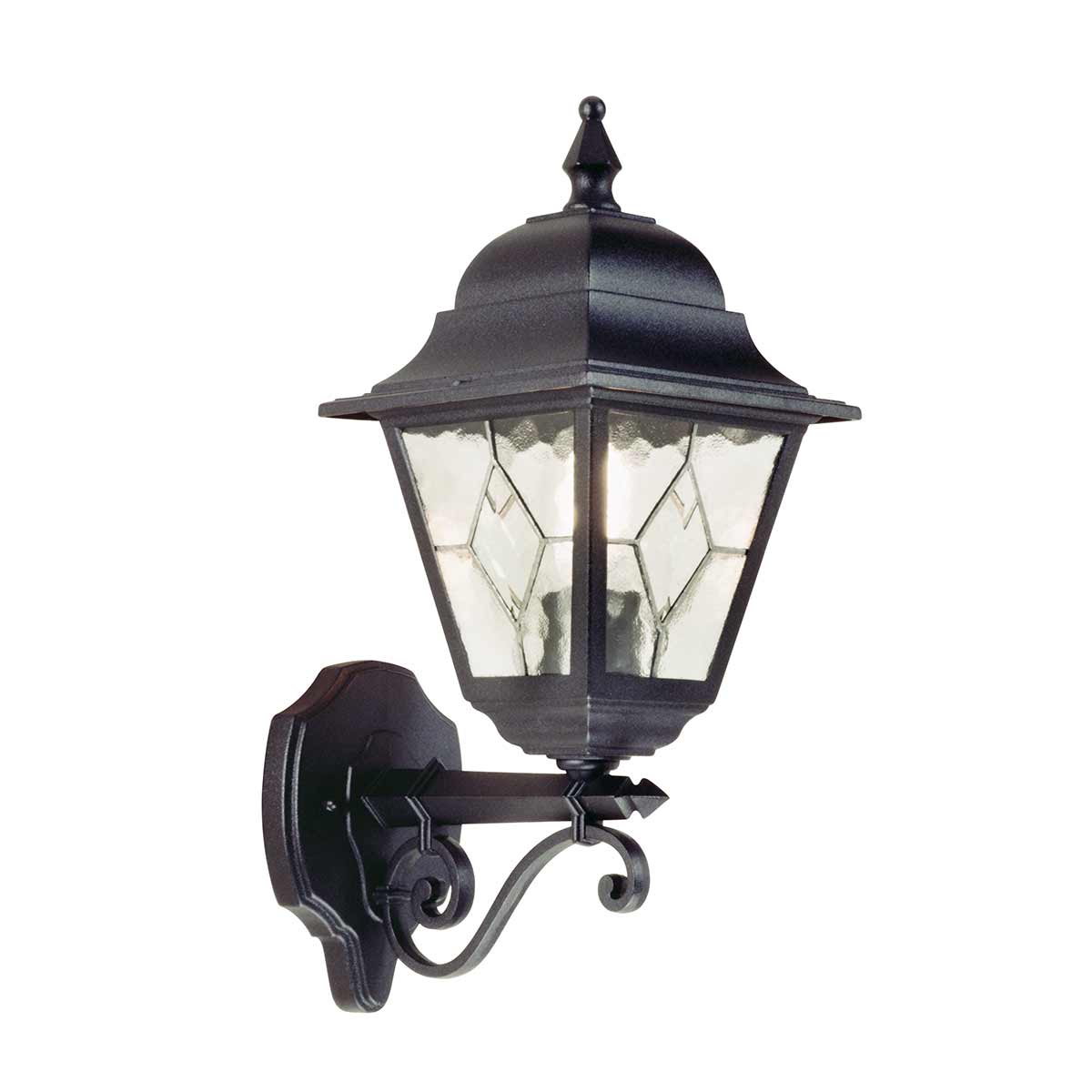 Norfolk Musta ulkovalo valmistajalta Elstead Lighting - Se on valmistettu valetusta alumiinista ja lyijylasista, ja siin&auml; yhdistyv&auml;t kest&auml;vyys ja estetiikka.