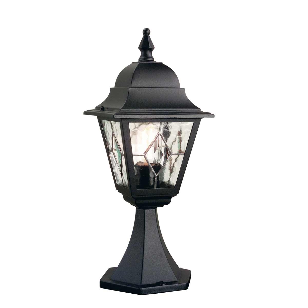 Norfolk 44cm Musta valmistajalta Elstead Lighting - Tämä lattiavalaisin on valmistettu valetusta alumiinista ja lyijytystä lasista, ja siinä yhdistyvät kestävyys ja eleganssi.