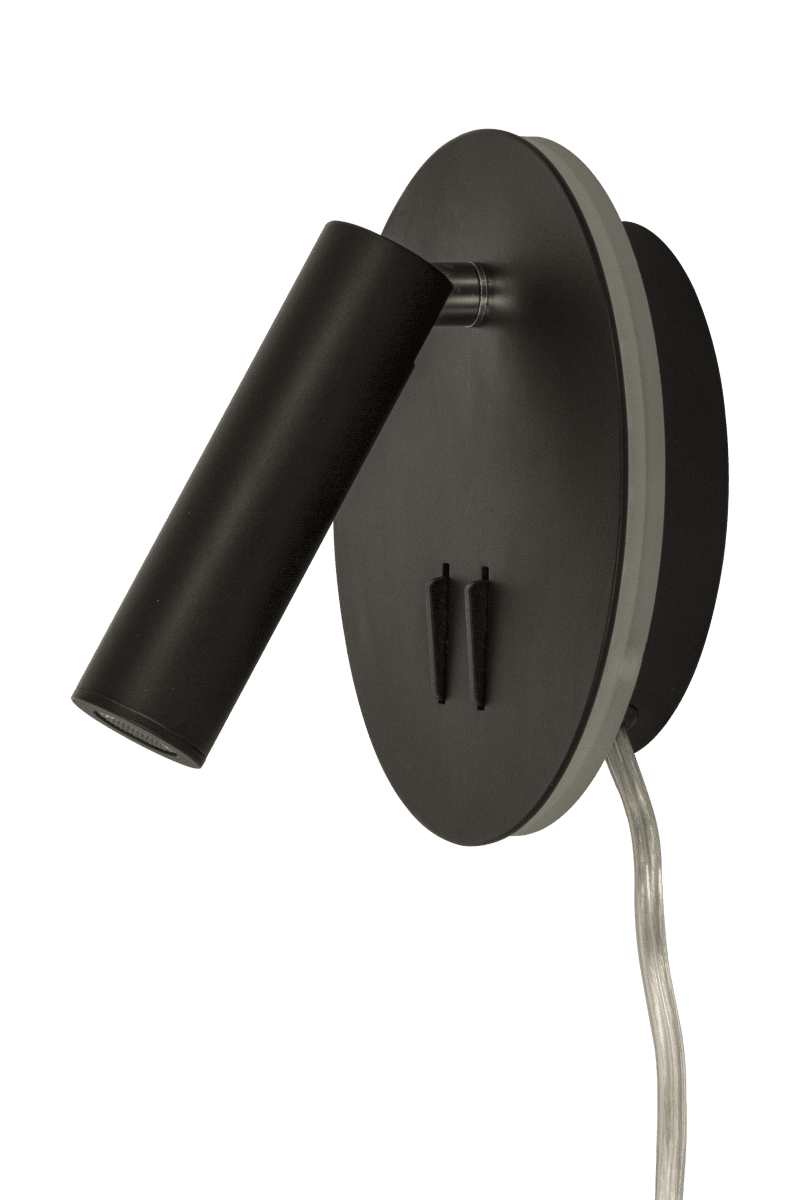 Ace Musta lukulamppu valmistajalta Aneta Lighting - Valot ovat p&auml;&auml;ll&auml;; ja sammuta lampun katkaisijalla, jokaisella on oma katkaisija.