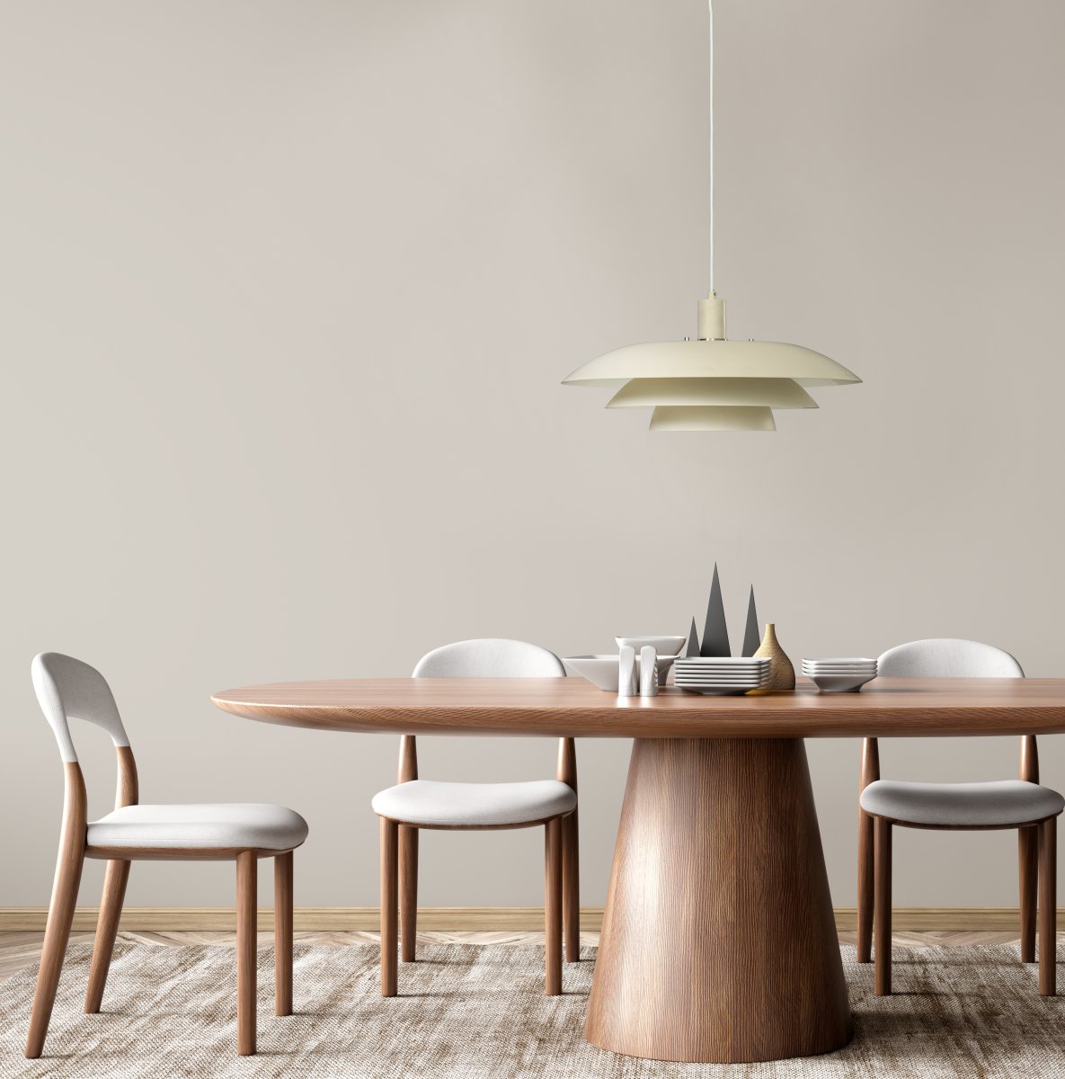 Epsilon 1 Ø45 Beige kattovalaisin valmistajalta Aneta Lighting - Vaihdettavat kromi- ja mattamessingiset yksityiskohdat ovat mukana valintasi mukaan.