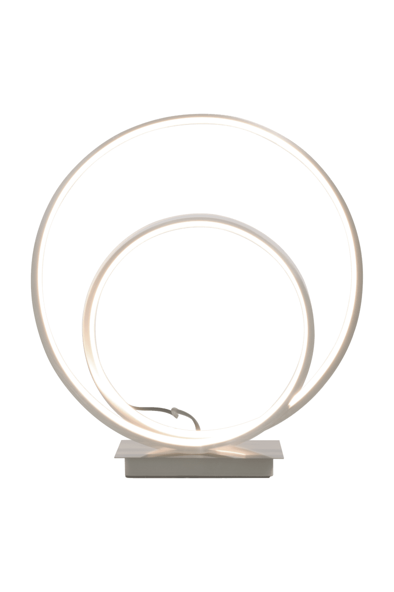 Loop 37cm Teräs pöytävalaisin valmistajalta Aneta Lighting - Integroitu 14 W LED, joka voidaan himmentää 3-portaisella himmentimellä; lampun kantaa.