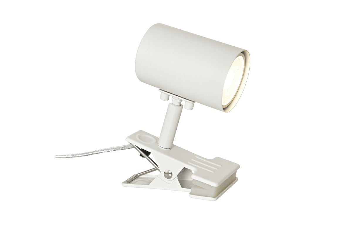 Hugin Valkoinen nipistinvalaisin valmistajalta Aneta Lighting - Sen yksinkertainen ja siisti muotoilu sopii useimpiin koteihin.