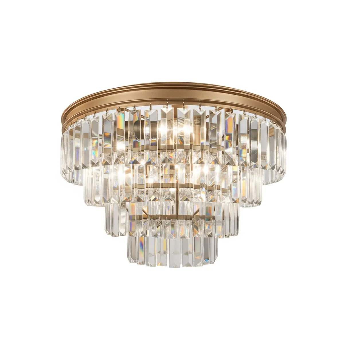 Oxford Ø50 Antiikkimessinki kristalli valmistajalta Lampan - Kirkkaat prismat ker&auml;&auml;v&auml;t valon ja levitt&auml;v&auml;t sen kauniisti huoneeseen luoden l&auml;mpim&auml;n ja ylellisen tunnelman.