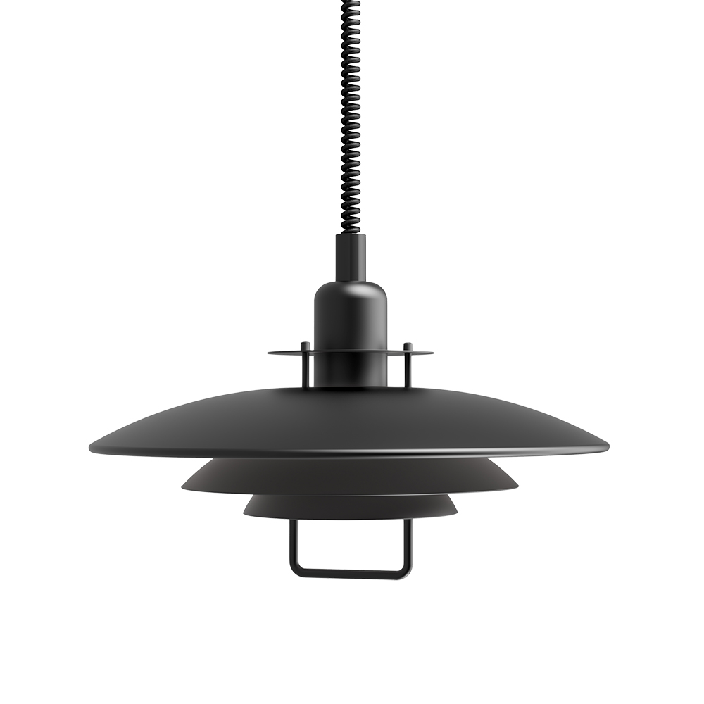 Primus II Ø43 Musta kattovalaisin valmistajalta Belid - Riipuksessa on metallikahva, jonka avulla on helppo säätää korkeutta ruokapöydän yläpuolelle.