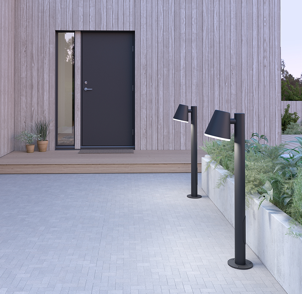 Mist 103cm Musta rakenne pylväsvalaisimet valmistajalta Belid - Opaalilasissa oleva sisäänrakennettu lasirunko tarjoaa hyvän valon diffuusion ja suojaa valonlähdettä.