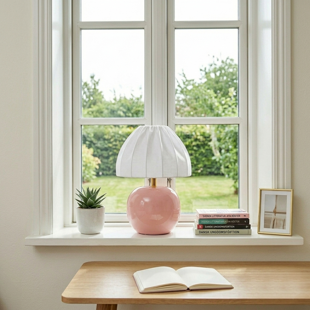 Peach 27cm Vaaleanpunainen pöytävalaisin valmistajalta Cottex - Peach on ihastuttava p&ouml;yt&auml;valaisin, joka yhdist&auml;&auml; pehme&auml;t v&auml;rit leikkis&auml;&auml;n muotoon.