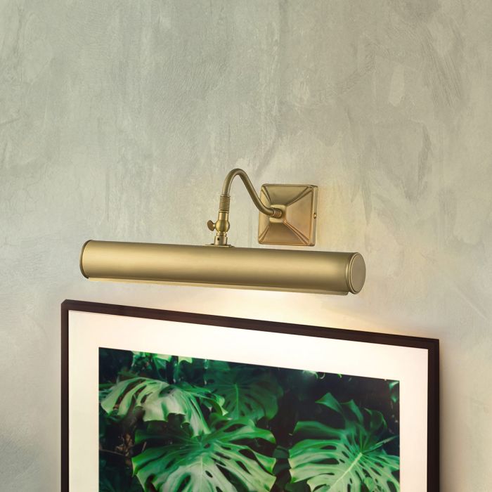 Picture 36cm Harjattua messinkiä valmistajalta Elstead Lighting - Yksinkertainen sarja tyylikk&auml;it&auml; ja tyylikk&auml;it&auml; kuvavaloja harjatulla messingill&auml;.