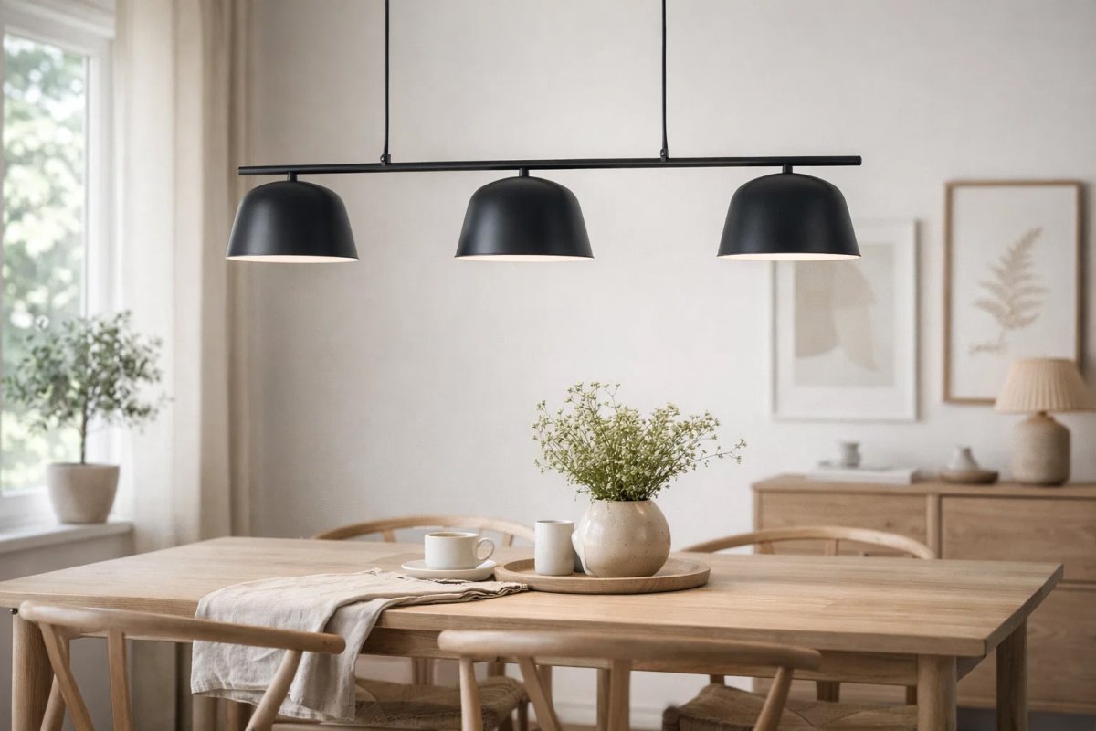 Pop 125cm Musta kattovalaisin valmistajalta Nordic Lighting - Pop on tyylik&auml;s metallinen kattovalaisin, jonka musta viimeistely antaa rauhallisen ja modernin vaikutelman.