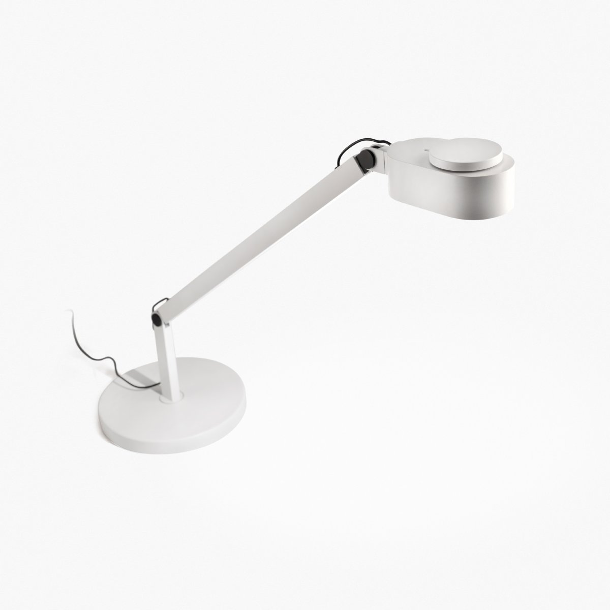 Inviting 86cm Valkoinen työpöytävalaisin valmistajalta Faro Barcelona - Lampun p&auml;&auml;t&auml; voidaan s&auml;&auml;t&auml;&auml; sek&auml; vaaka- ett&auml; pystysuunnassa tarpeidesi mukaan, ja kirkkautta ja v&auml;ril&auml;mp&ouml;tilaa voidaan himment&auml;&auml;.