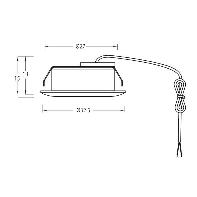 Q-32 Mini Downllight 3000K Valkoinen valmistajalta Designlight - Pieni 1,2 W:n alasvalo, jonka halkaisija on 32,5 mm, tarjoaa alhaisen energiankulutuksen ja pitk&auml;n k&auml;ytt&ouml;i&auml;n.