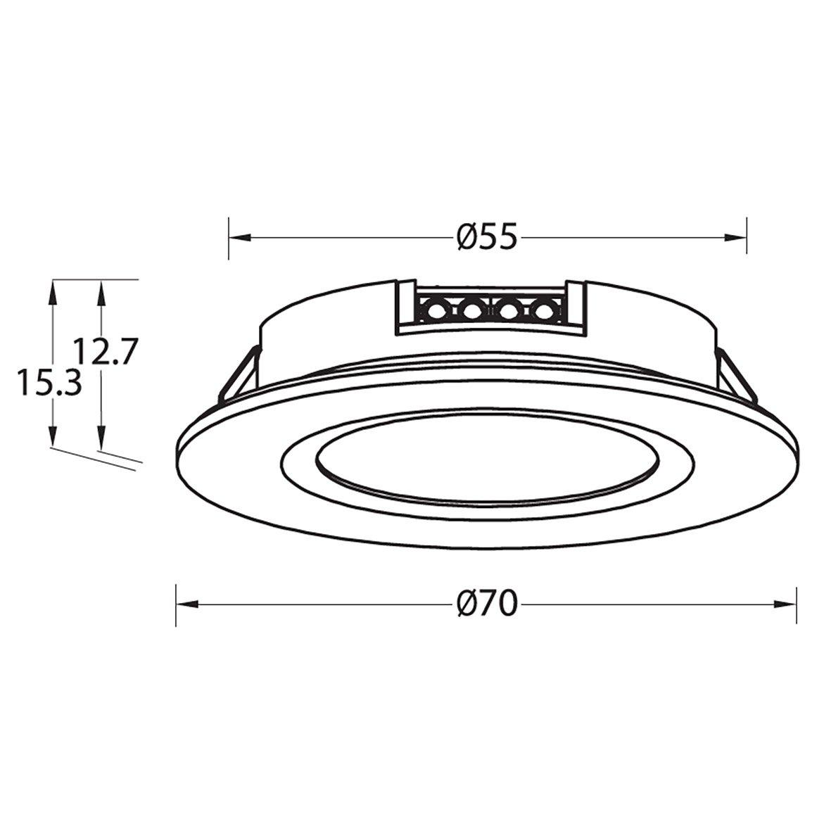 Q-36 Downlight 3000K Valkoinen valmistajalta Designlight - Valaisin on suunniteltu korvaamaan helposti sek&auml; halogeeni- ett&auml; muut LED-valaisimet, jotka on asennettu esimerkiksi keitti&ouml;n kaappien alle.