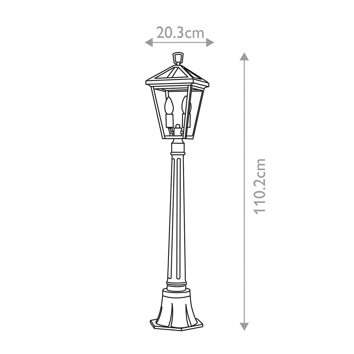 Alford Place 110cm Musta pylväsvalaisimet valmistajalta Elstead Lighting - Alford Place &auml;r en stilren och klassisk pollare som ger din entr&eacute; eller tr&auml;dg&aring;rd en elegant touch.