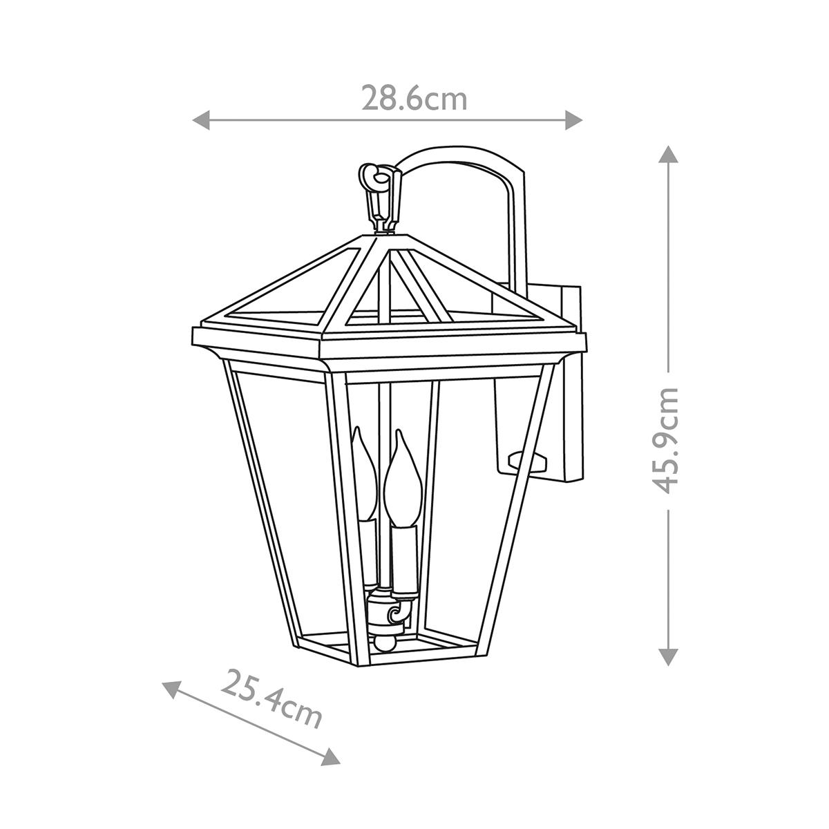Alford Place 46cm Musta ulkovalo valmistajalta Elstead Lighting - Den svarta ramen i aluminium och de klara glaspartierna skapar en lyxig och stilfull look som lyfter din entr&eacute;, uteplats eller fasad.