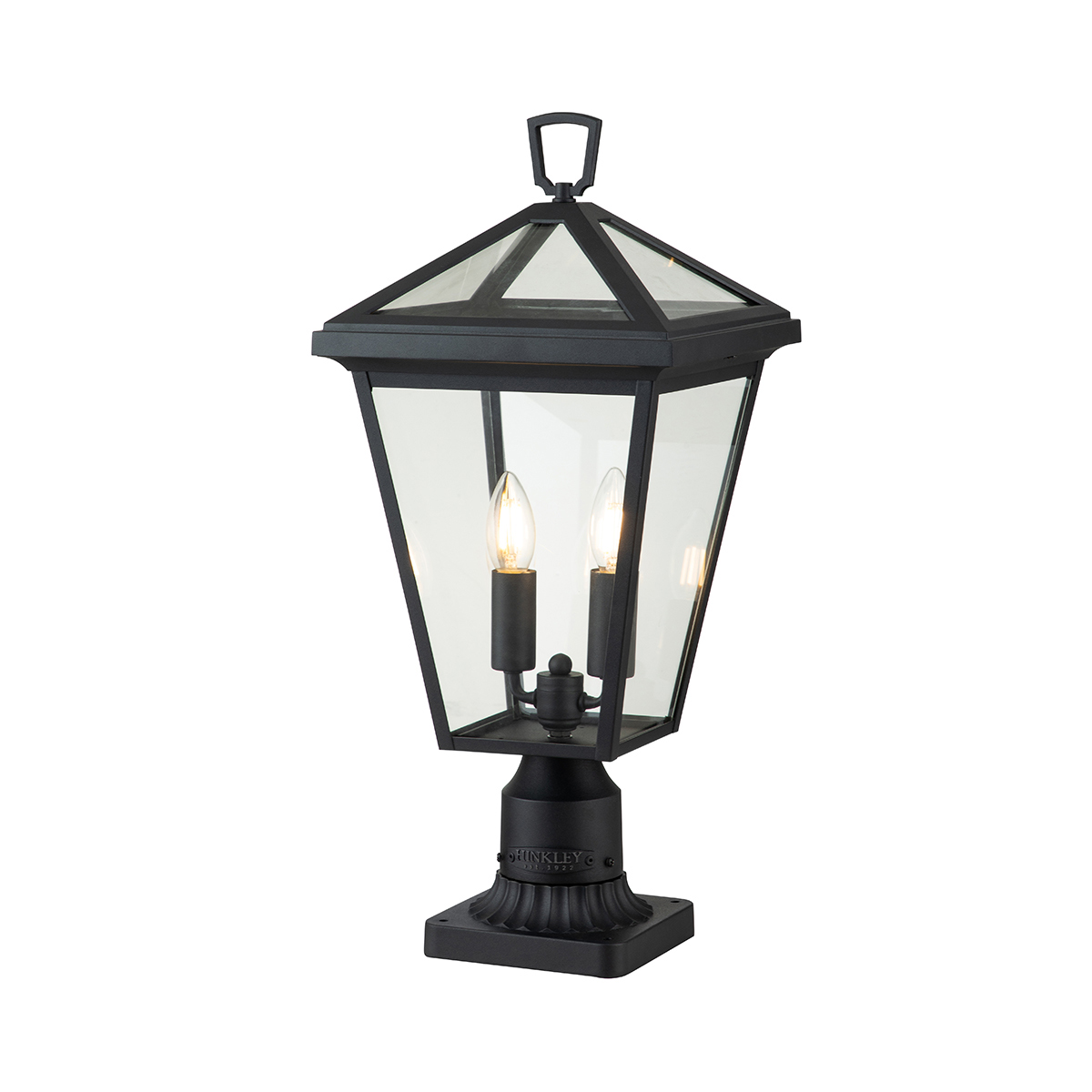 Alford Place 50cm Musta valmistajalta Elstead Lighting - Tukeva musta alumiinirunko ja kirkkaat lasiosat luovat hienostuneen ilmeen ja levitt&auml;v&auml;t valoa tasaisesti ja kauniisti.