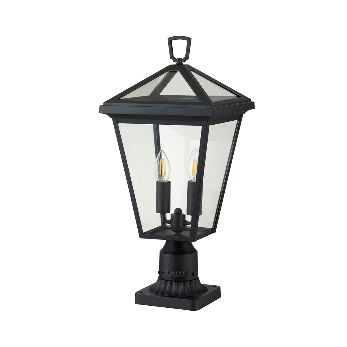 Alford Place 50cm Musta valmistajalta Elstead Lighting - Tukeva musta alumiinirunko ja kirkkaat lasiosat luovat hienostuneen ilmeen ja levitt&auml;v&auml;t valoa tasaisesti ja kauniisti.