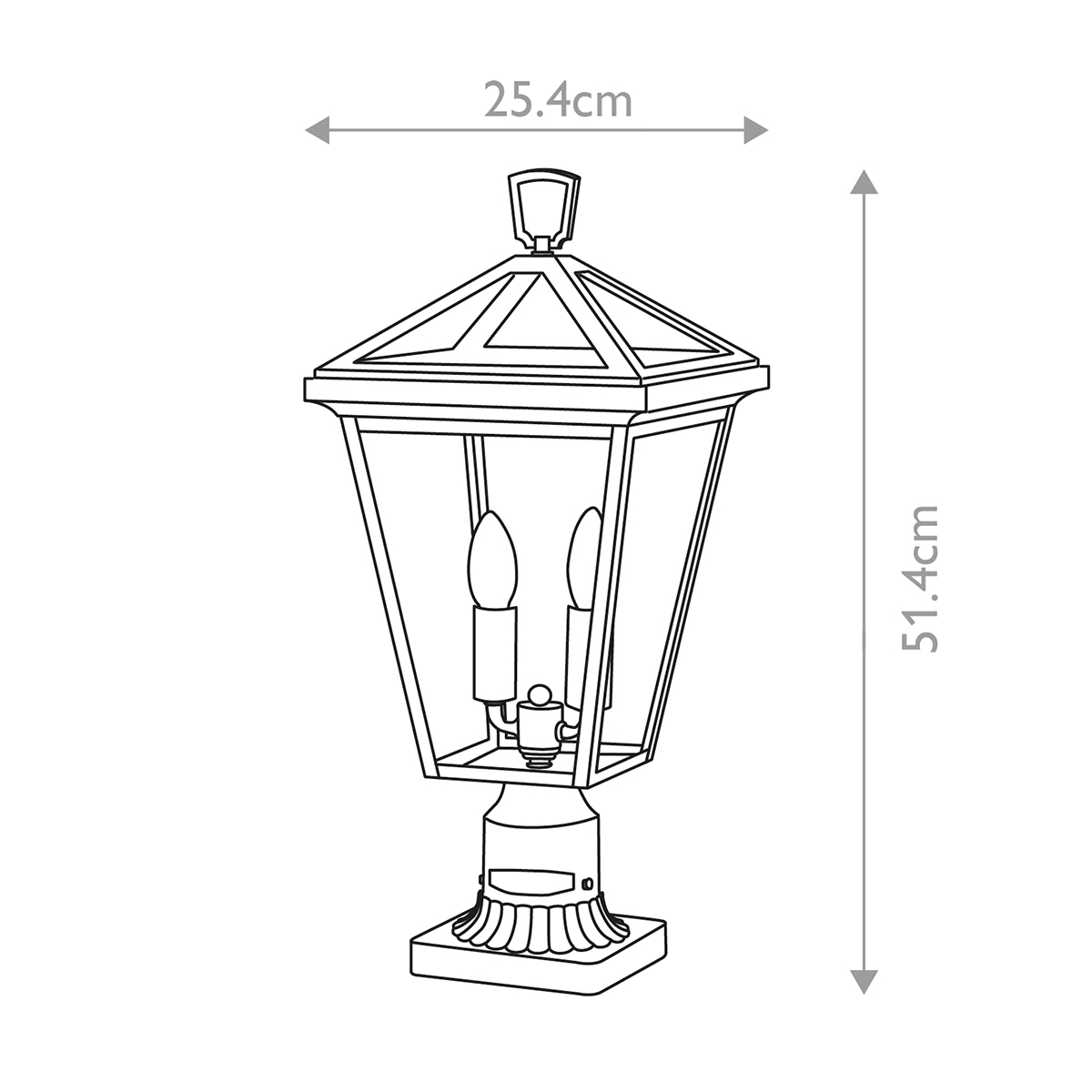 Alford Place 50cm Musta valmistajalta Elstead Lighting - Tukeva musta alumiinirunko ja kirkkaat lasiosat luovat hienostuneen ilmeen ja levitt&auml;v&auml;t valoa tasaisesti ja kauniisti.