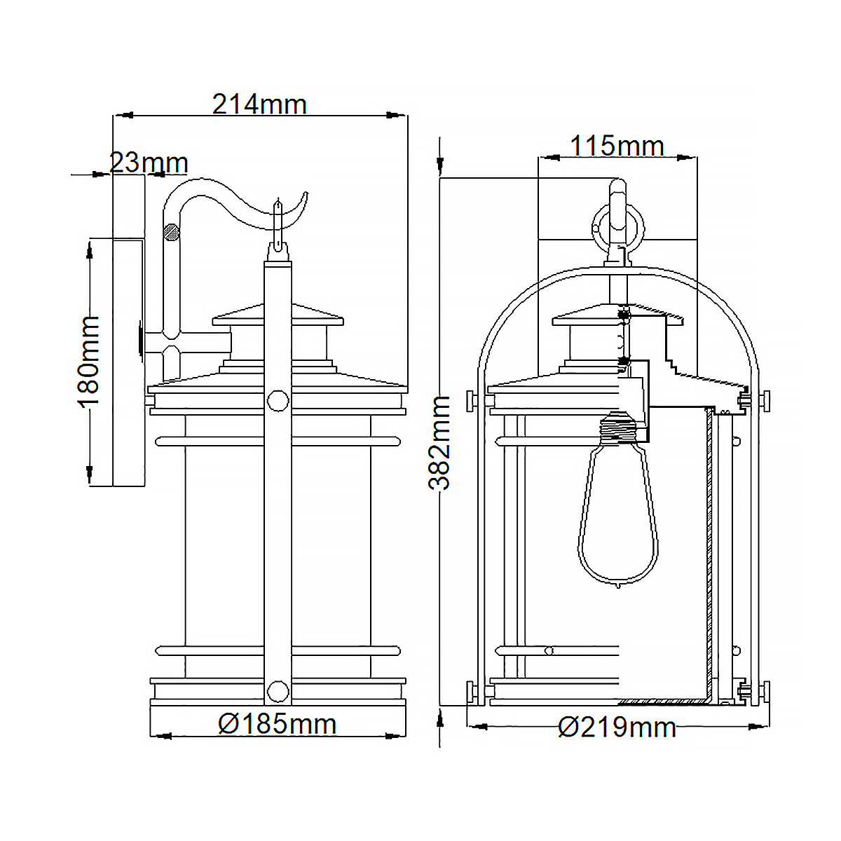 Booker 38cm Alumiini ulkovalo valmistajalta Elstead Lighting - Booker &auml;r en stilfull och robust fasadlampa med en design inspirerad av klassiska marina lanternor.