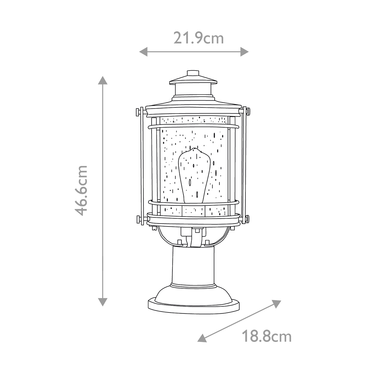 Booker 47cm Alumiini valmistajalta Elstead Lighting - Booker &auml;r en stilfull och robust portlykta med en design inspirerad av klassiska marina lanternor.