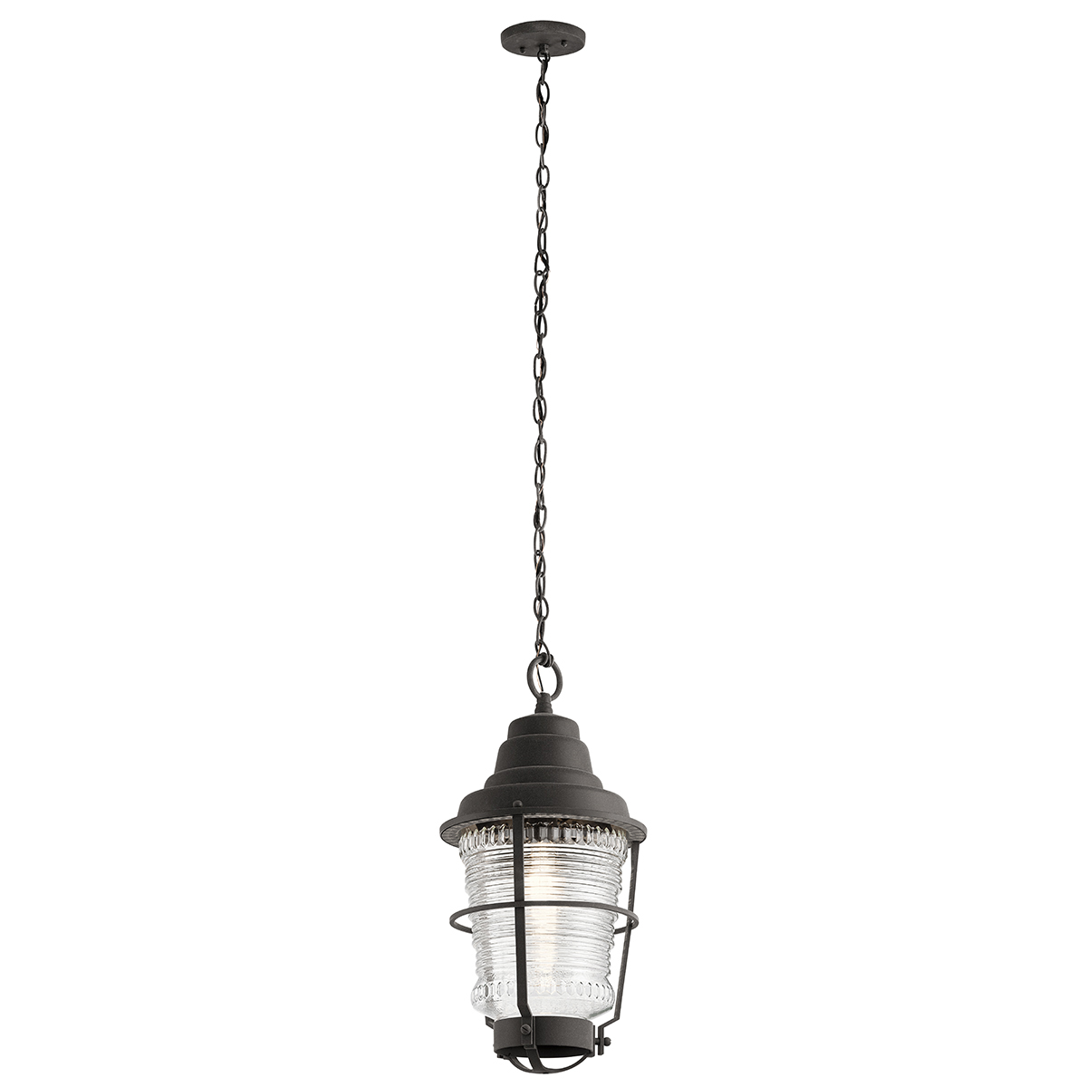 Chance Harbor 43cm Sinkki valmistajalta Elstead Lighting - Chance Harbor &auml;r en klassisk och robust takpendel med en design inspirerad av maritim stil.