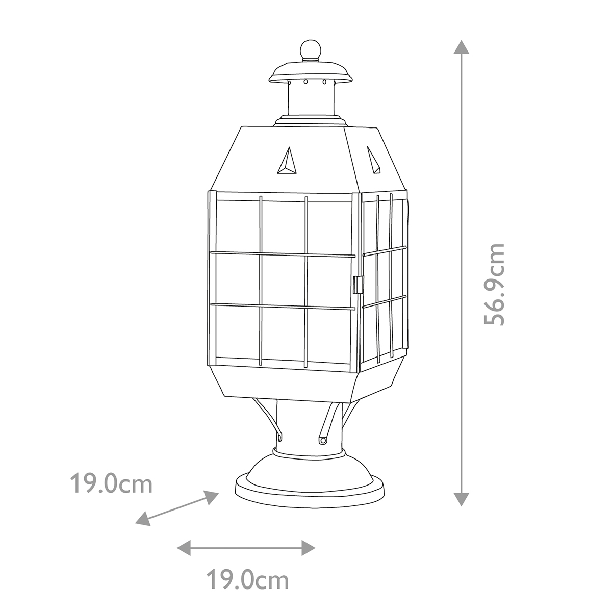 Nantucket 57cm Antiikki messinki valmistajalta Elstead Lighting - Tillverkad av massiv m&auml;ssing och glas, erbjuder den en robust och elegant konstruktion som &aring;ldras vackert &ouml;ver tid.