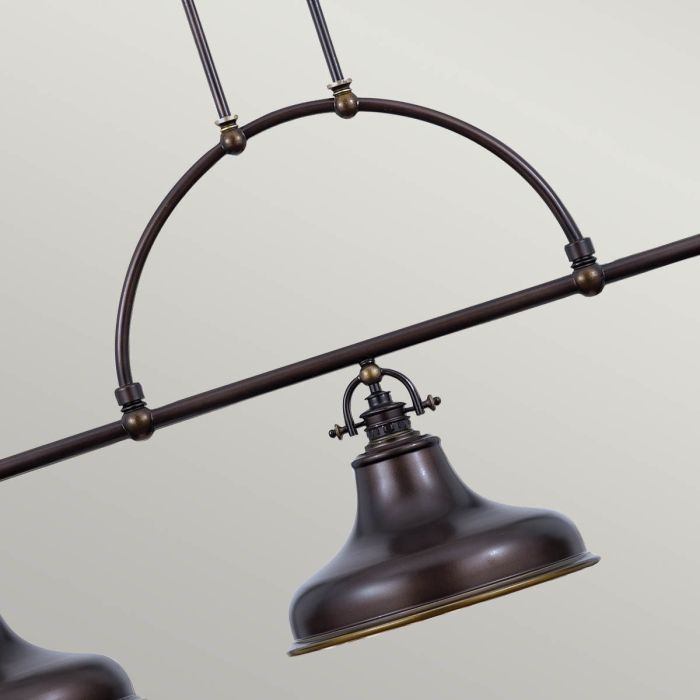 Emery 133cm Pronssi kattovalaisin valmistajalta Elstead Lighting - Valaisin on valmistettu ter&auml;ksest&auml;, ja siin&auml; on kaunis, tumman pronssin s&auml;vyinen viimeistely.
