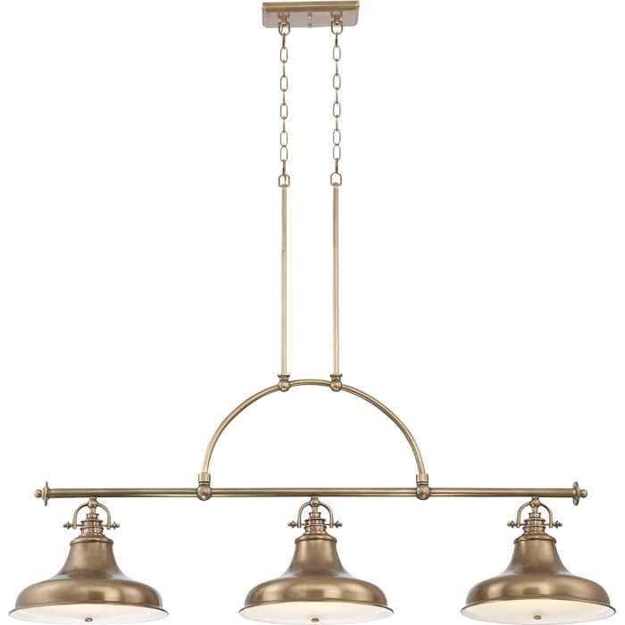 Emery 133cm Messinki kattovalaisin valmistajalta Elstead Lighting - Valaisin on valmistettu ter&auml;ksest&auml;, ja siin&auml; on kaunis, tumma messinkipinta.