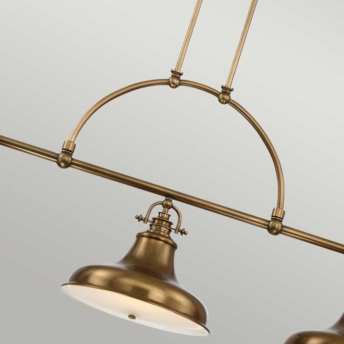 Emery 133cm Messinki kattovalaisin valmistajalta Elstead Lighting - Valaisin on valmistettu ter&auml;ksest&auml;, ja siin&auml; on kaunis, tumma messinkipinta.
