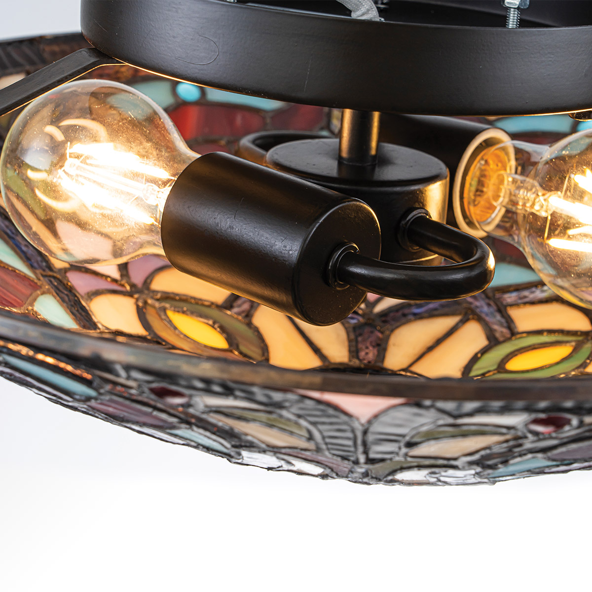 Larissa Ø42 Monivärinen valmistajalta Elstead Lighting - Se on valmistettu teräksestä ja siinä on elegantti vintage-pronssiviimeistely.