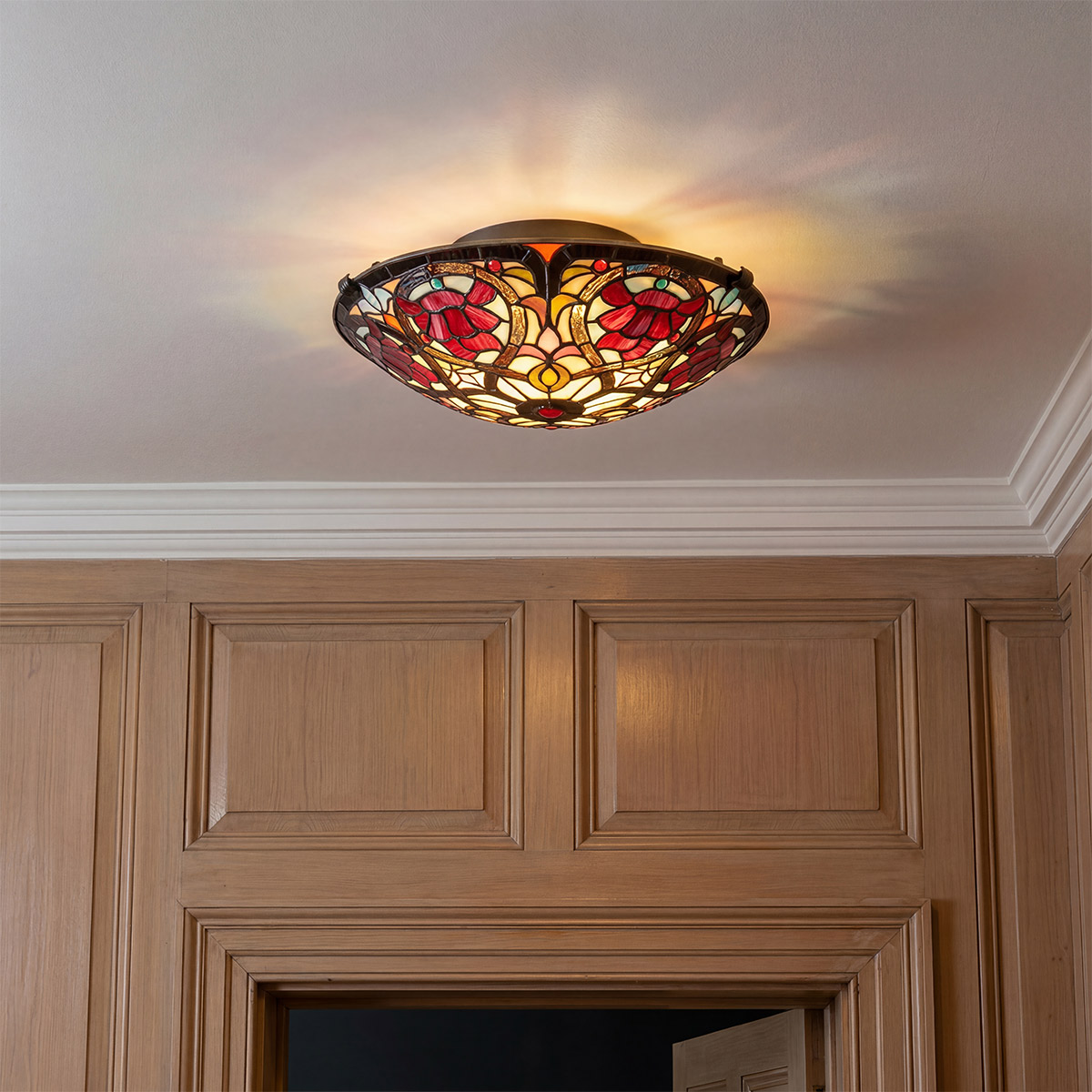 Larissa Ø42 Monivärinen valmistajalta Elstead Lighting - Se on valmistettu teräksestä ja siinä on elegantti vintage-pronssiviimeistely.