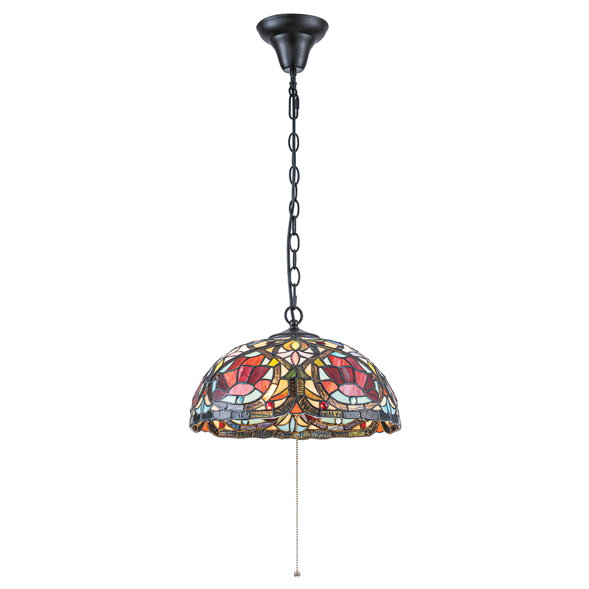 Larissa Ø38 Monivärinen valmistajalta Elstead Lighting - Se on valmistettu ter&auml;ksest&auml; ja siin&auml; on kaunis vintage-pronssiviimeistely.