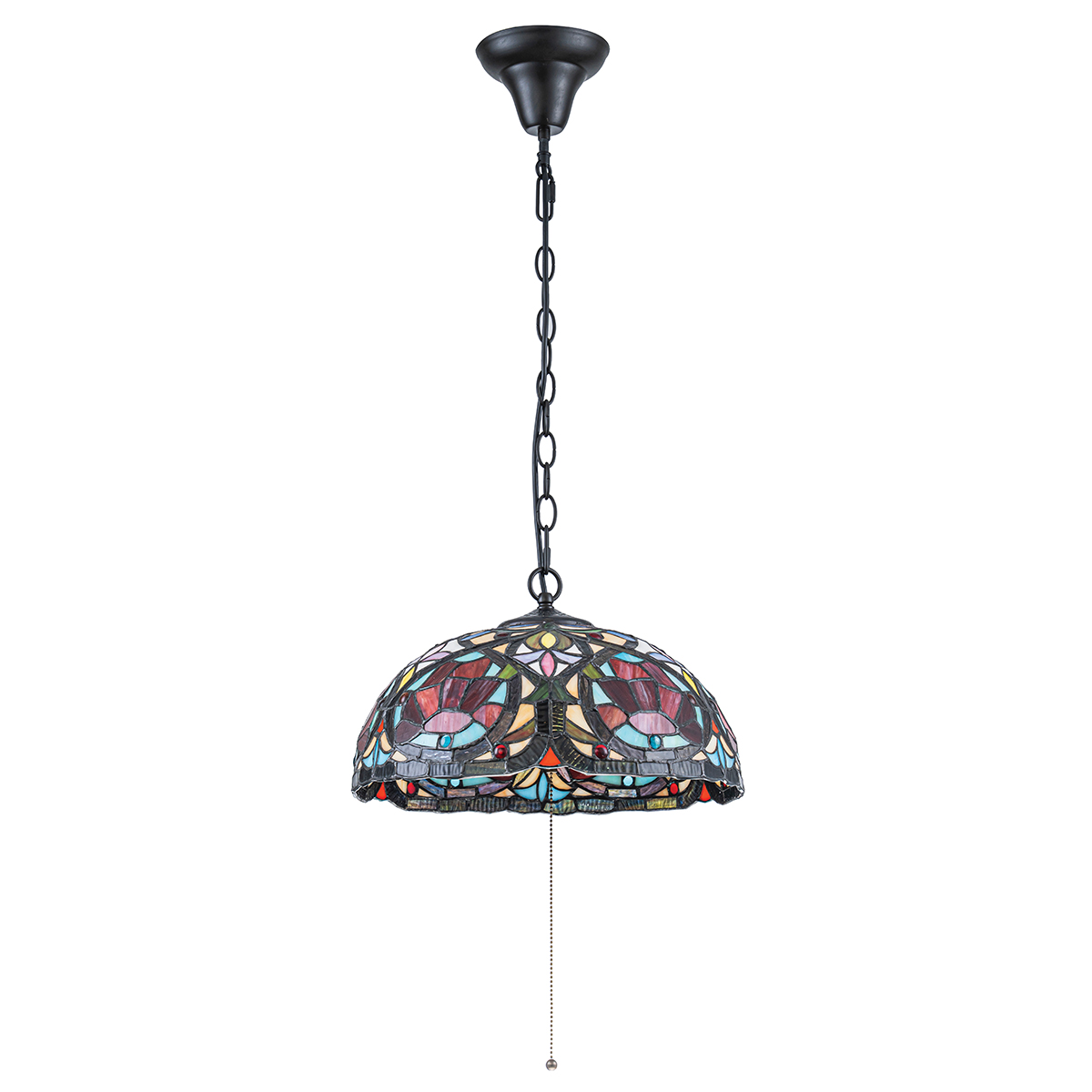 Larissa Ø38 Monivärinen valmistajalta Elstead Lighting - Se on valmistettu ter&auml;ksest&auml; ja siin&auml; on kaunis vintage-pronssiviimeistely.