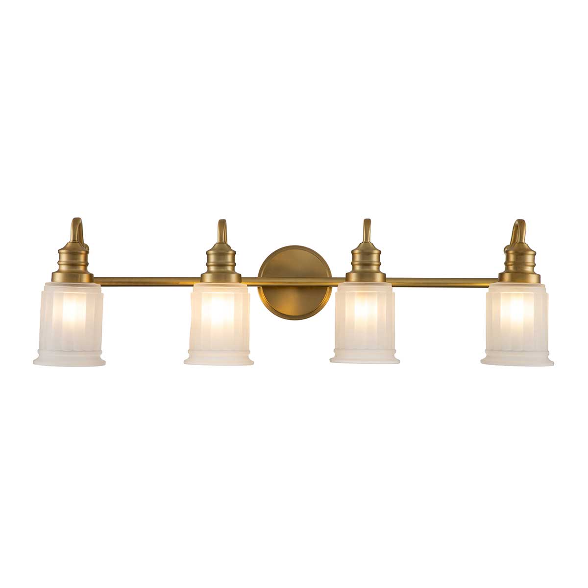 Swell 82cm Harjattua messinkiä kylpyhuoneen valaisin valmistajalta Elstead Lighting - Harjattua messinkiä oleva Swell-seinävalaisin on tyylikäs amerikkalainen klassikko, joka on valmistettu teräksestä himmeällä lasilla.