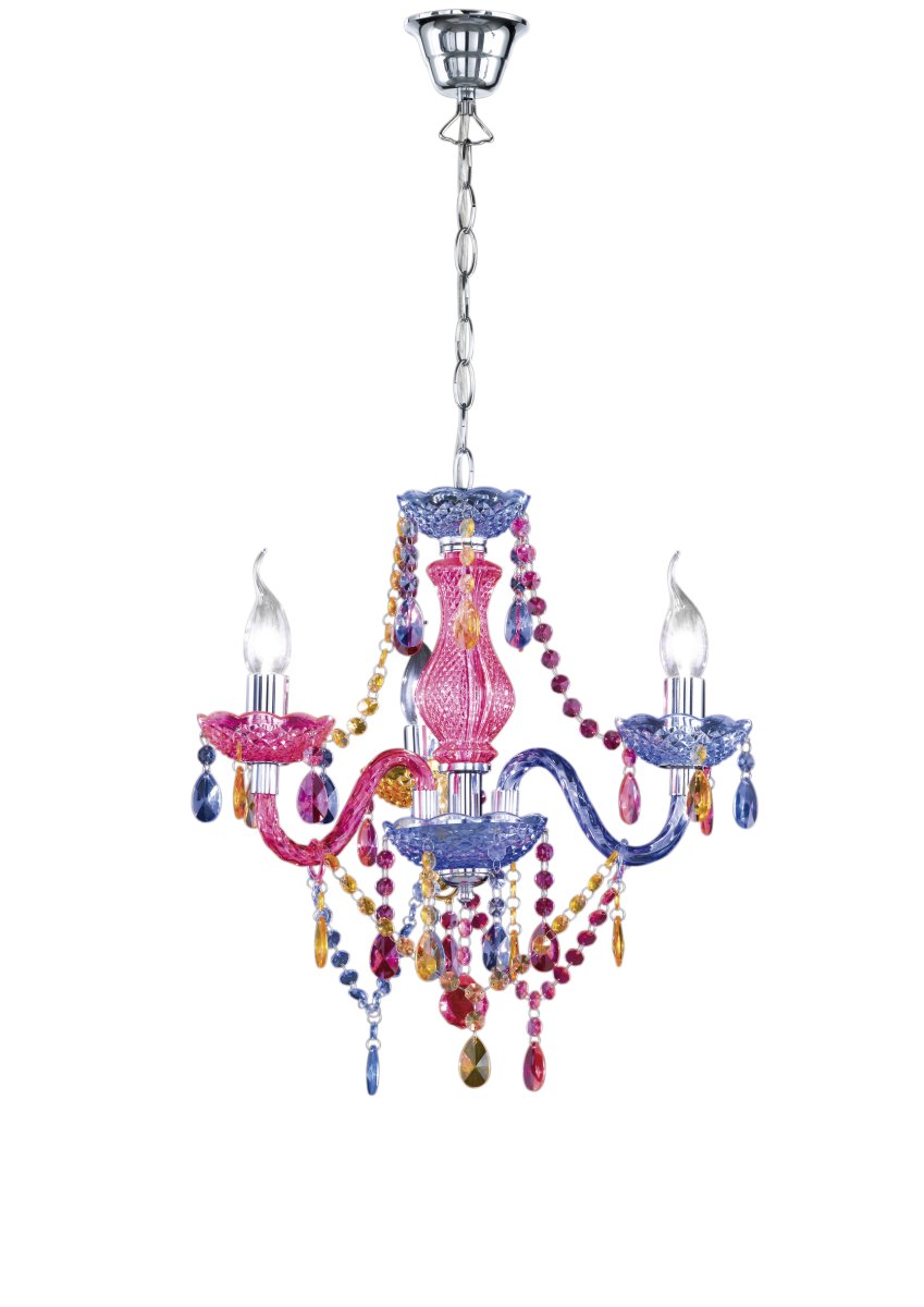 Luster Ø46 Monivärinen lasten valaisin valmistajalta Trio Lighting - Sen tyylik&auml;s, huomiota her&auml;tt&auml;v&auml; v&auml;ri sopii t&auml;ydellisesti lastenhuoneisiin ja ep&auml;tavallisiin sisustustyyleihin ja tekee vaikutuksen tyylikk&auml;&auml;ll&auml; muotoilullaan ja ensiluokkaisilla valaistusolosuhteillaan.