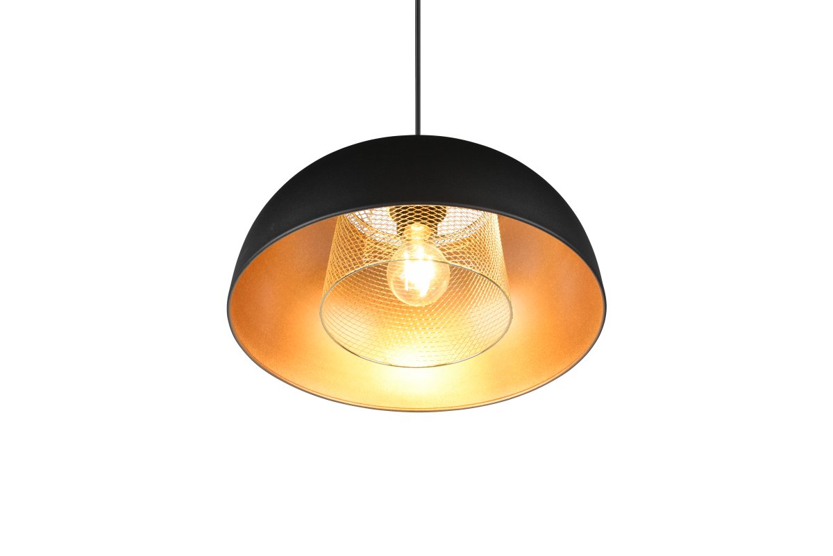 Punch Ø35 Musta kattovalaisin valmistajalta Trio Lighting - Valaisimen tyylikäs muoto ja mattamustan ja kullan väriyhdistelmä lisäävät r&aring; ja tyylikäs teollisuustunnelma, joka nostaa sisustuksen omaan neljään seinään.