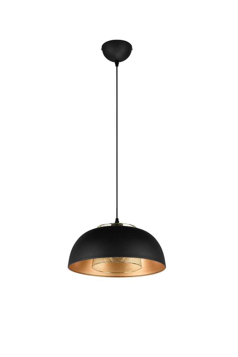 Punch Ø35 Musta kattovalaisin valmistajalta Trio Lighting - Valaisimen tyylikäs muoto ja mattamustan ja kullan väriyhdistelmä lisäävät r&aring; ja tyylikäs teollisuustunnelma, joka nostaa sisustuksen omaan neljään seinään.