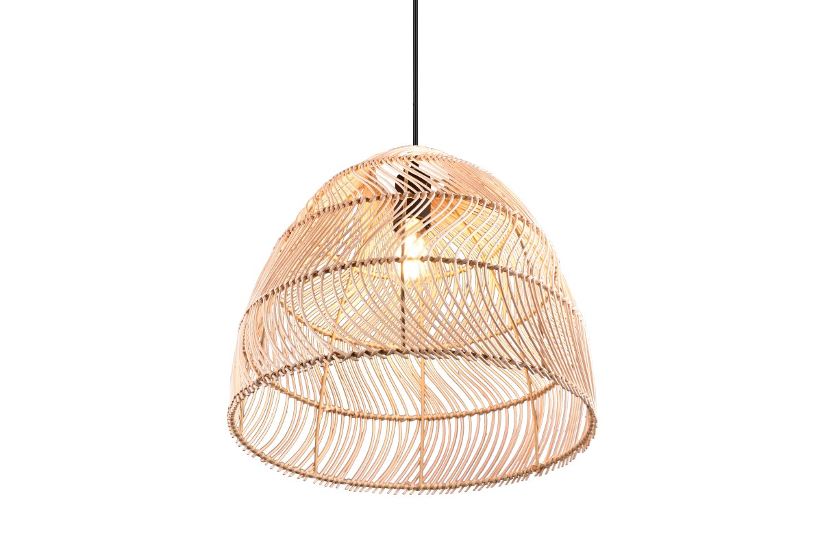 Rike Ø35 Luonto kattovalaisin valmistajalta Trio Lighting - Trendikäs rottinkivarjostin luo kutsuvan ja ilmavan tunnelman ja lisää samalla koristeellisia ja kirkkaita aksentteja kotiisi.