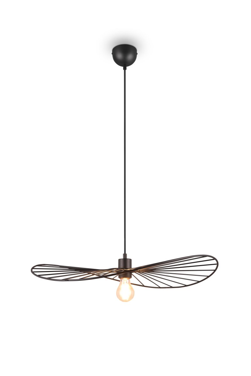 Chapeau Ø60 Musta kattovalaisin valmistajalta Trio Lighting - Sen koristeellinen metallikotelo tekee siitä täydellisen täydennyksen olohuoneisiin ja ruokailutiloihin, joissa se lisää ainutlaatuista keveyden tunnetta kauniin valon ja varjon välisen leikin kautta.