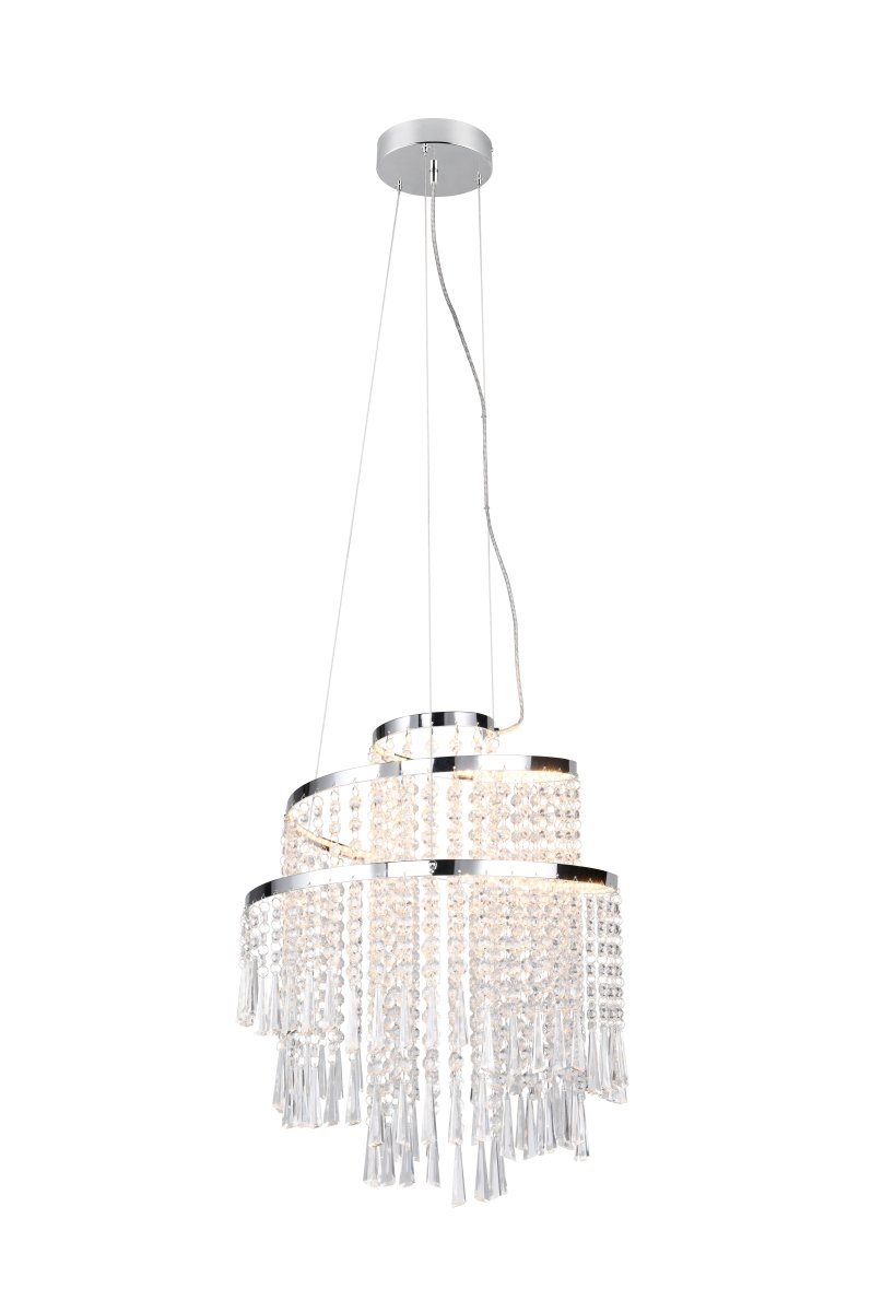 Pomp Ø38 Kromi kattovalaisin valmistajalta Trio Lighting - Pomp kattoriipus kiinnitt&auml;&auml; kaikkien huomion ja loistonsa ja kimallensa ansiosta siit&auml; tulee kiehtova keskipiste olohuoneessa tai ruokasalissa.