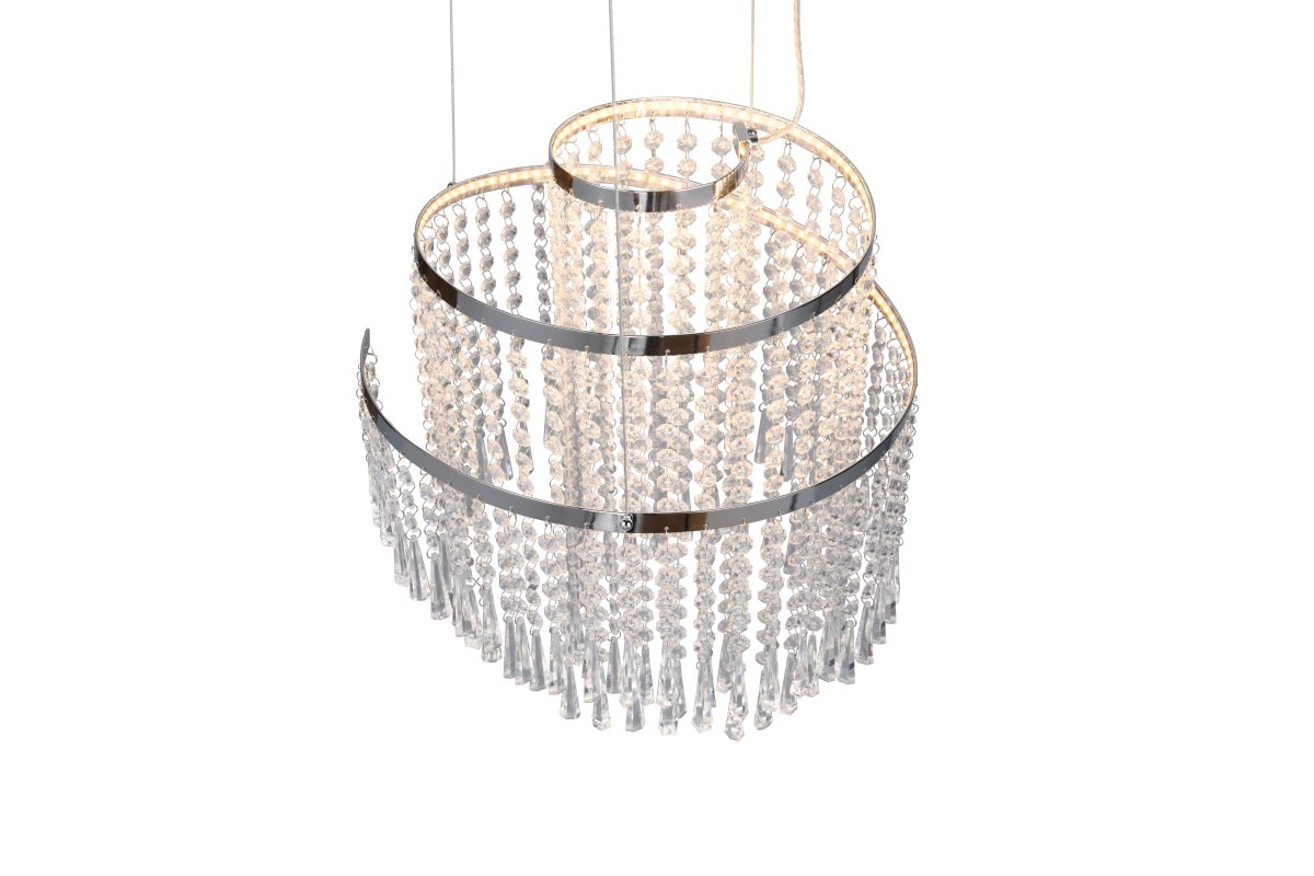 Pomp Ø38 Kromi kattovalaisin valmistajalta Trio Lighting - Pomp kattoriipus kiinnitt&auml;&auml; kaikkien huomion ja loistonsa ja kimallensa ansiosta siit&auml; tulee kiehtova keskipiste olohuoneessa tai ruokasalissa.