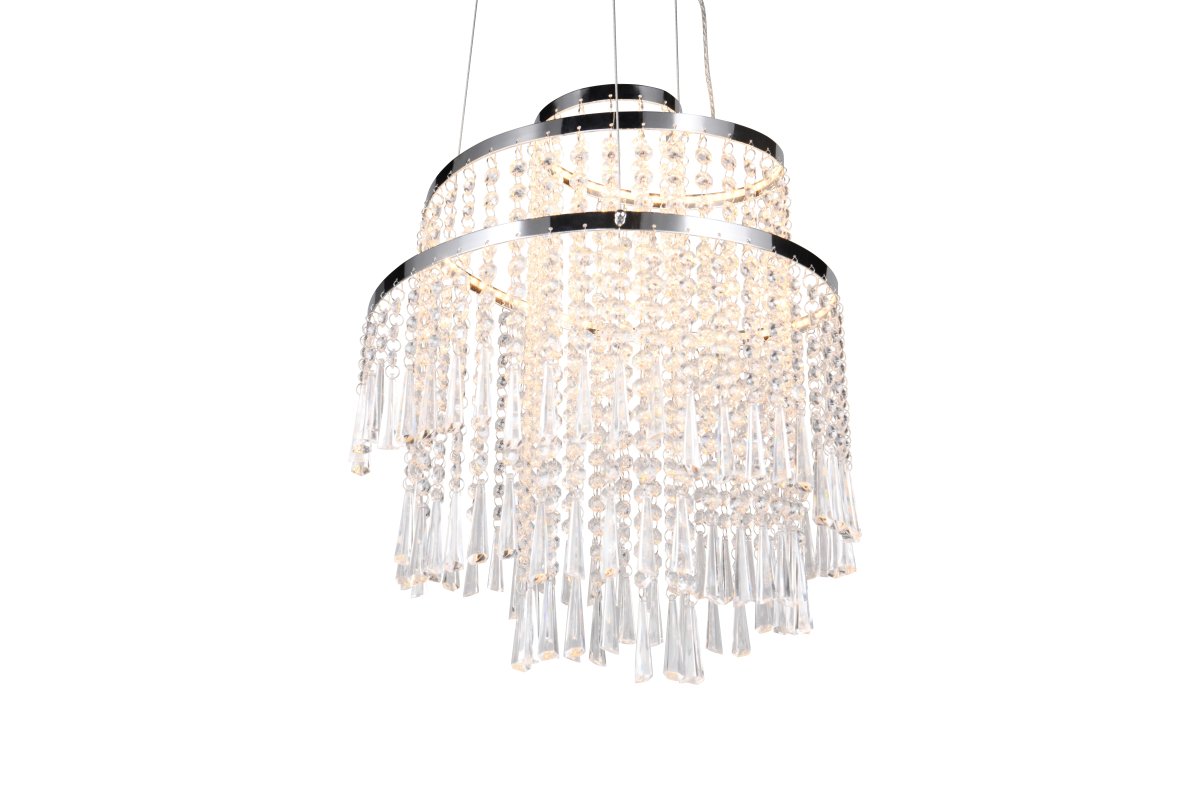 Pomp Ø38 Kromi kattovalaisin valmistajalta Trio Lighting - Pomp kattoriipus kiinnitt&auml;&auml; kaikkien huomion ja loistonsa ja kimallensa ansiosta siit&auml; tulee kiehtova keskipiste olohuoneessa tai ruokasalissa.